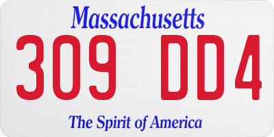 MA license plate 309DD4