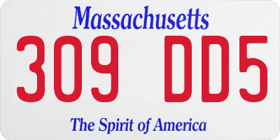 MA license plate 309DD5