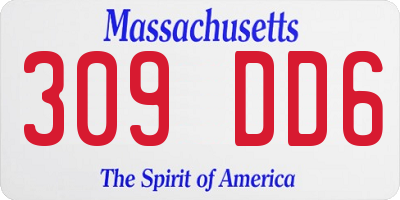 MA license plate 309DD6