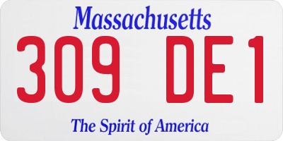 MA license plate 309DE1