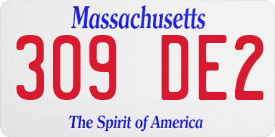 MA license plate 309DE2