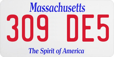 MA license plate 309DE5