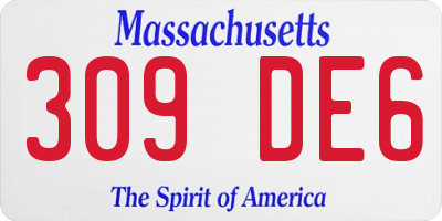 MA license plate 309DE6