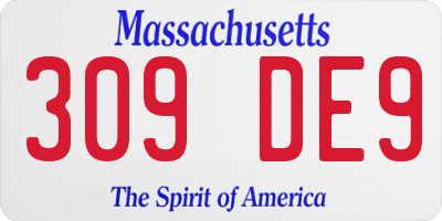 MA license plate 309DE9