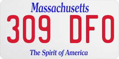 MA license plate 309DF0