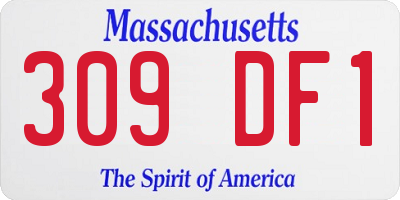 MA license plate 309DF1