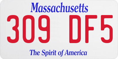 MA license plate 309DF5