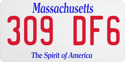 MA license plate 309DF6