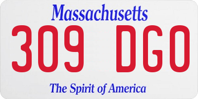MA license plate 309DG0