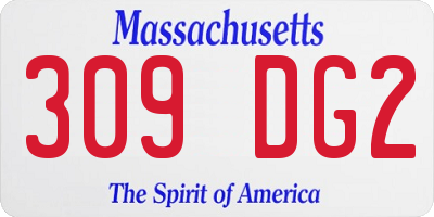 MA license plate 309DG2