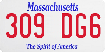 MA license plate 309DG6