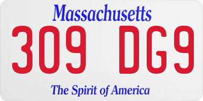 MA license plate 309DG9