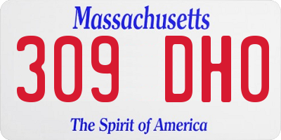 MA license plate 309DH0