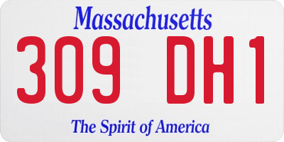 MA license plate 309DH1