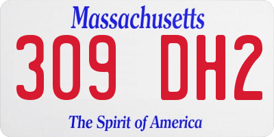 MA license plate 309DH2