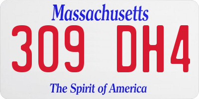 MA license plate 309DH4