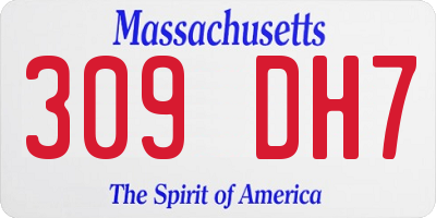 MA license plate 309DH7