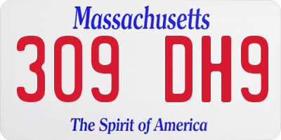 MA license plate 309DH9