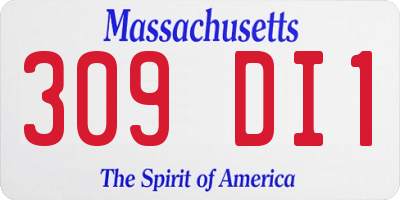 MA license plate 309DI1
