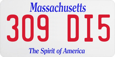 MA license plate 309DI5