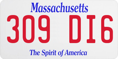 MA license plate 309DI6