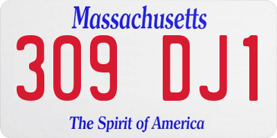 MA license plate 309DJ1