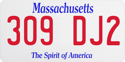 MA license plate 309DJ2