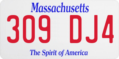MA license plate 309DJ4