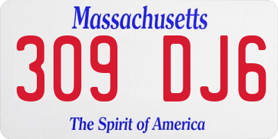 MA license plate 309DJ6