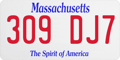 MA license plate 309DJ7