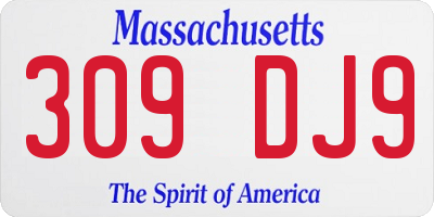 MA license plate 309DJ9