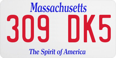 MA license plate 309DK5