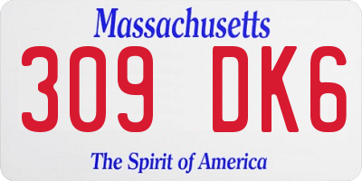 MA license plate 309DK6