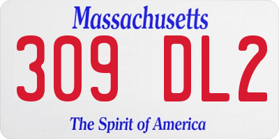 MA license plate 309DL2