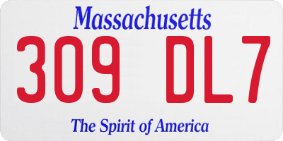 MA license plate 309DL7