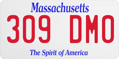 MA license plate 309DM0