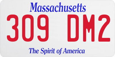 MA license plate 309DM2