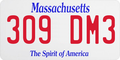 MA license plate 309DM3
