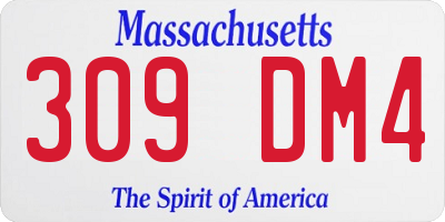 MA license plate 309DM4