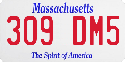 MA license plate 309DM5