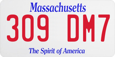 MA license plate 309DM7