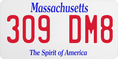 MA license plate 309DM8