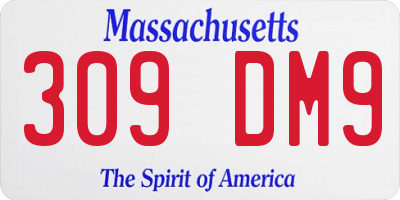 MA license plate 309DM9