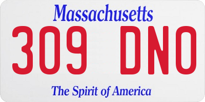 MA license plate 309DN0
