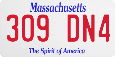 MA license plate 309DN4