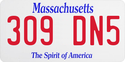 MA license plate 309DN5