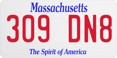 MA license plate 309DN8