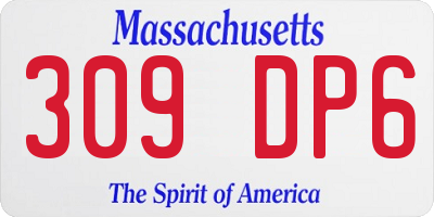 MA license plate 309DP6