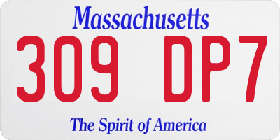 MA license plate 309DP7