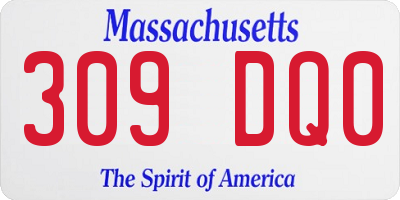 MA license plate 309DQ0